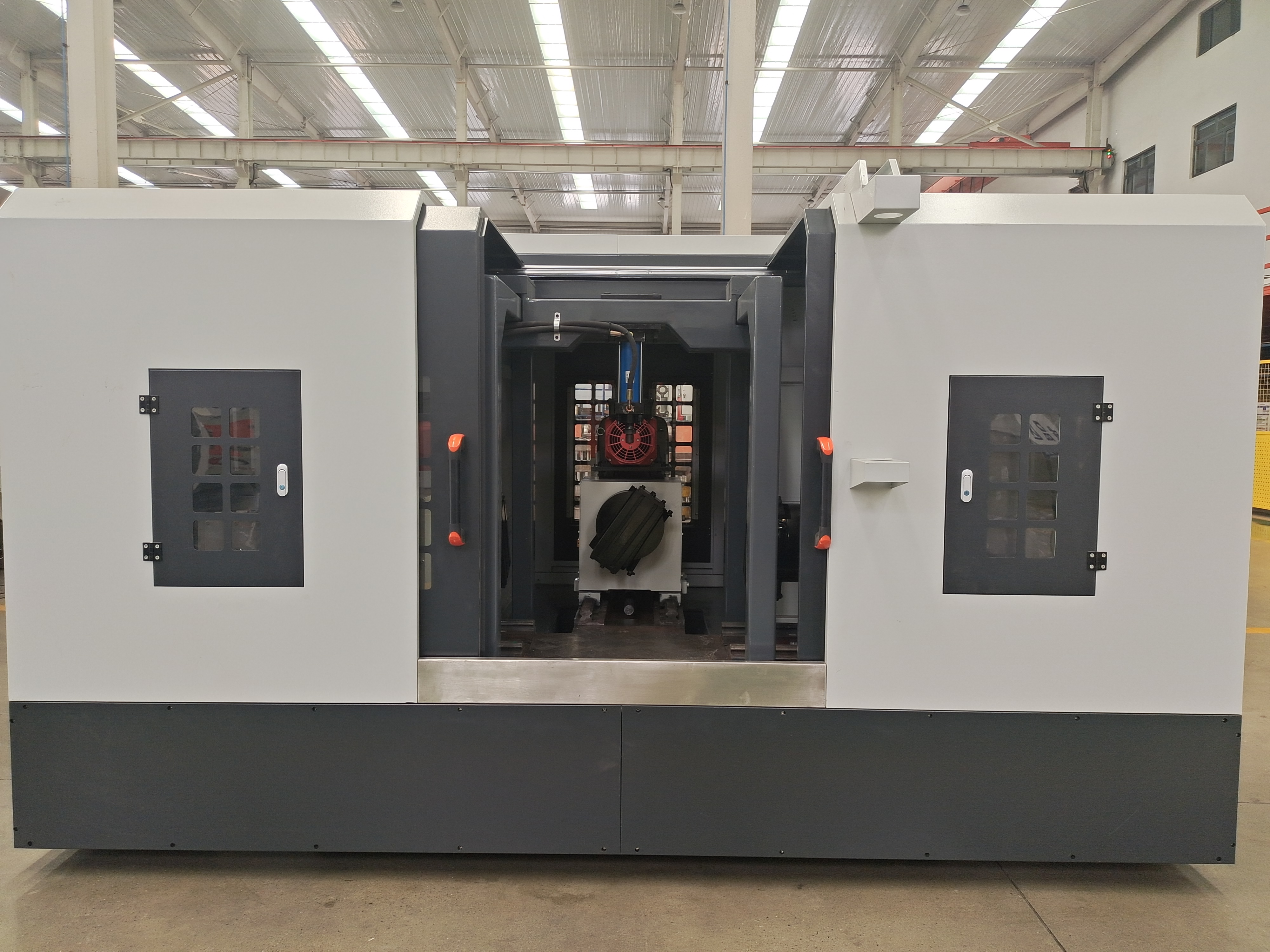 閥門專用臥式三麵銑（xǐ）數控機床-單麵銑數控機床-閥門兩（liǎng）端法蘭加工機床